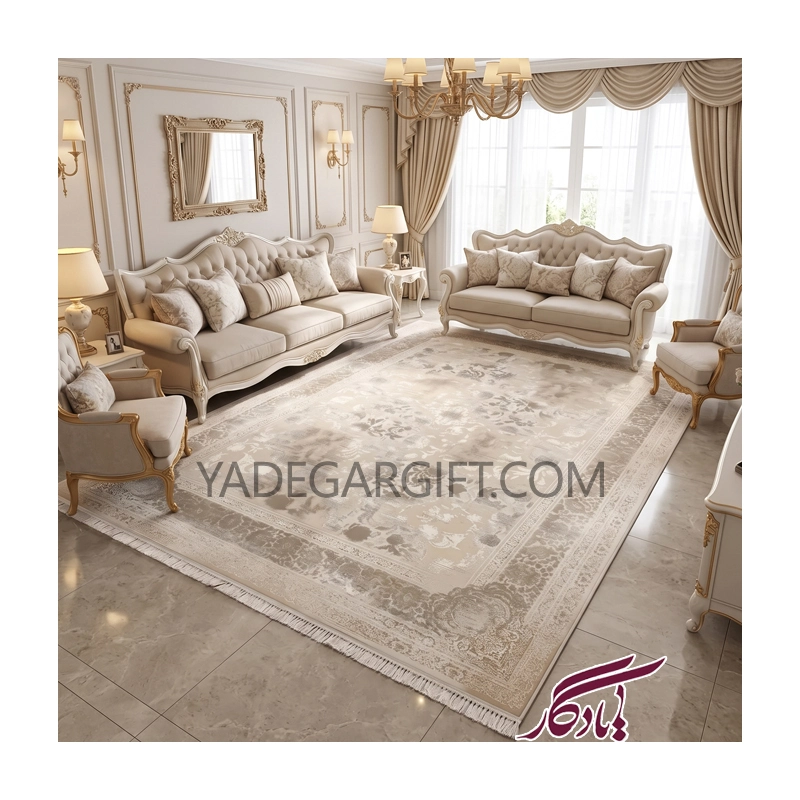 فرش۱۲۰۰ شانه گل برجسته موکا کد ۳۰۸۵ - یادگار گیفت