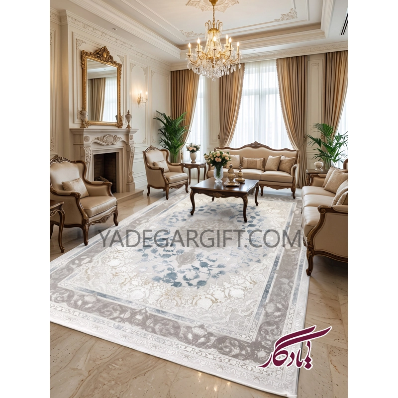 فرش۱۲۰۰ شانه گل برجسته موکا کد ۳۱۳۵ - یادگار گیفت
