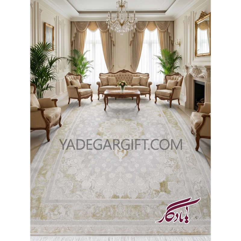 فرش۱۲۰۰ شانه گل برجسته موکا کد ۳۱۵۵ - یادگار گیفت