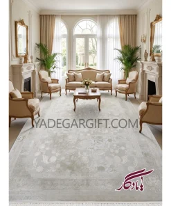 فرش۱۲۰۰ شانه گل برجسته موکا کد ۳۵۵۵ - یادگار گیفت