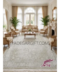 فرش۱۲۰۰ شانه گل برجسته موکا کد ۳۵۸۵ - یادگار گیفت